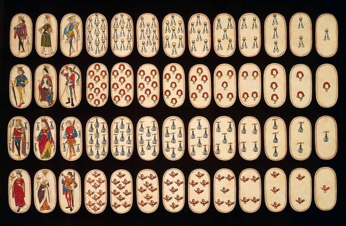 1. Самая старая колода карт (приблизительно 1470 г.), музей «Метрополитен», США