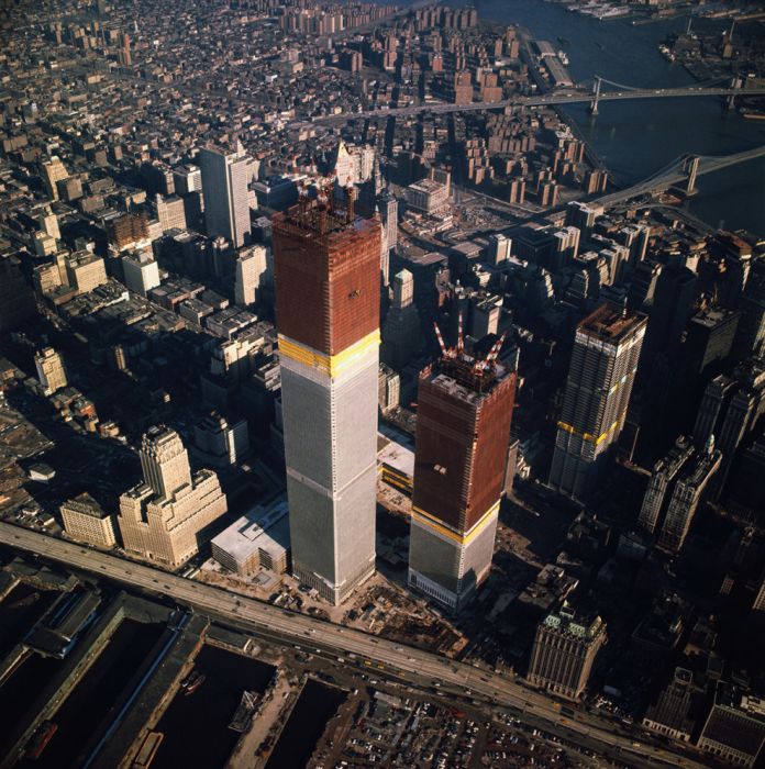 Начало строительства башен Всемирного торгового центра в Нью-Йорке в 1971 году.