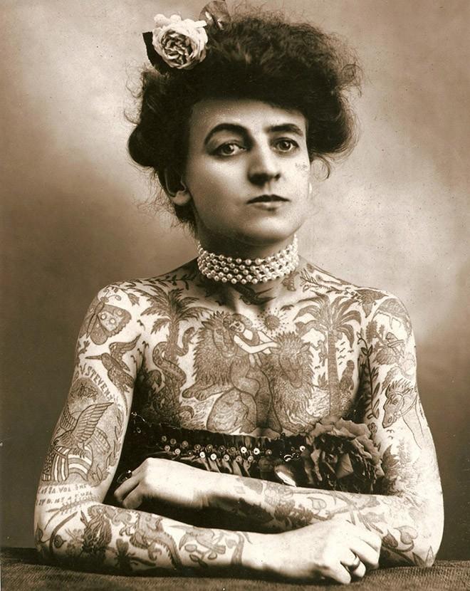 9. Мод Вагнер — первая хорошо известная женщина тату-мастер в США. 1907 год.