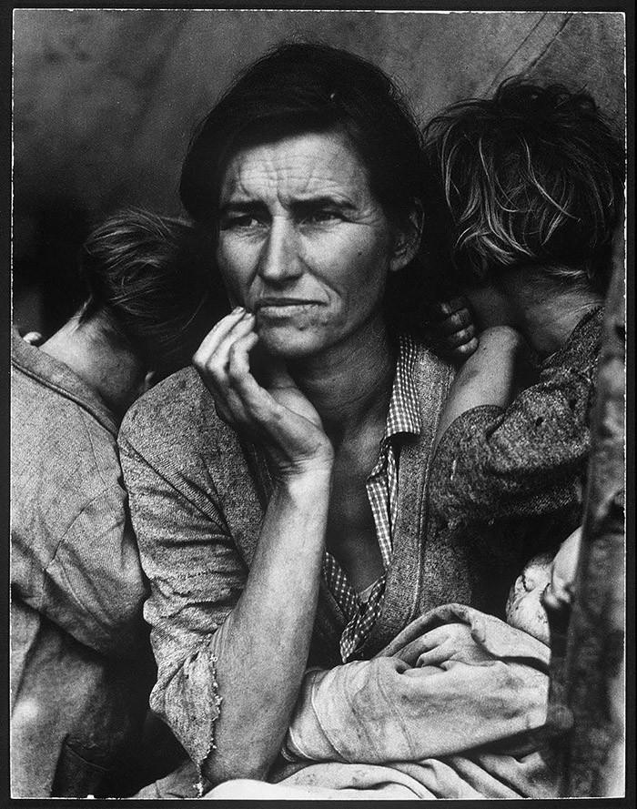 36. Культовое фото собирательницы гороха и матери семерых детей во время Пыльного котла. 1936 год.