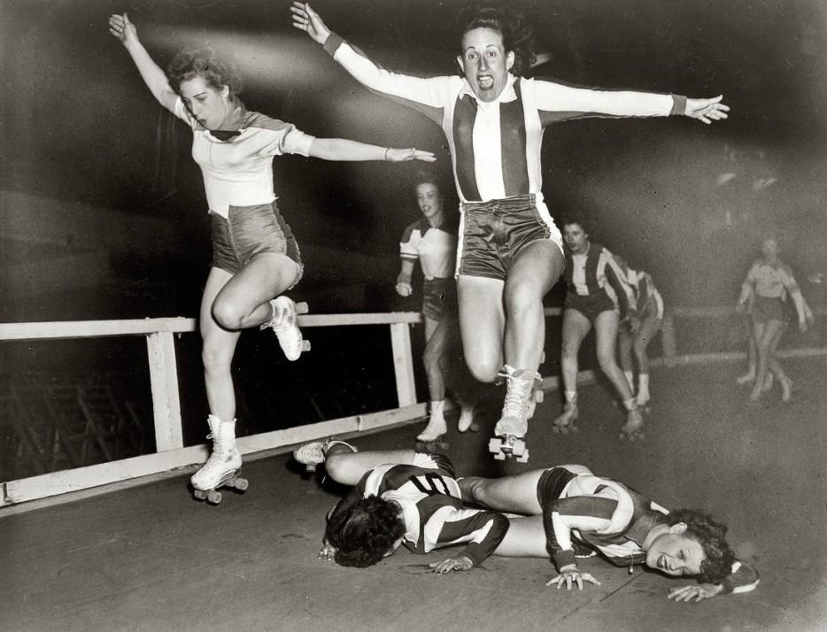 38. Женская лига роллер-дерби в Нью-Йорке. 10 марта 1950 года.