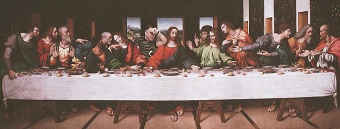 В «Тайной вечере» только в этот раз в картине Леонардо да Винчи