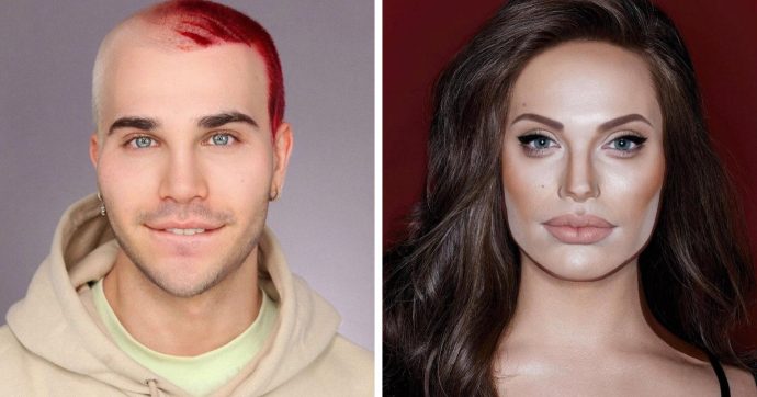 С помощью одного лишь макияжа