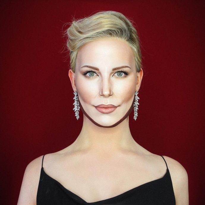 С помощью одного лишь макияжа