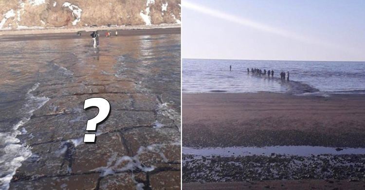 каменная труба уходит в море