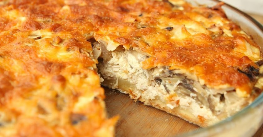 Песочный пирог с курицей