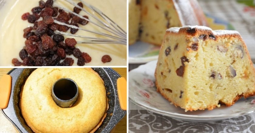 кекс на кефире с изюмом