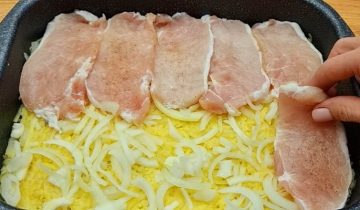 картошка, мясо и сыр
