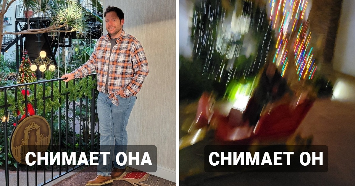 девушки фотографируют парней
